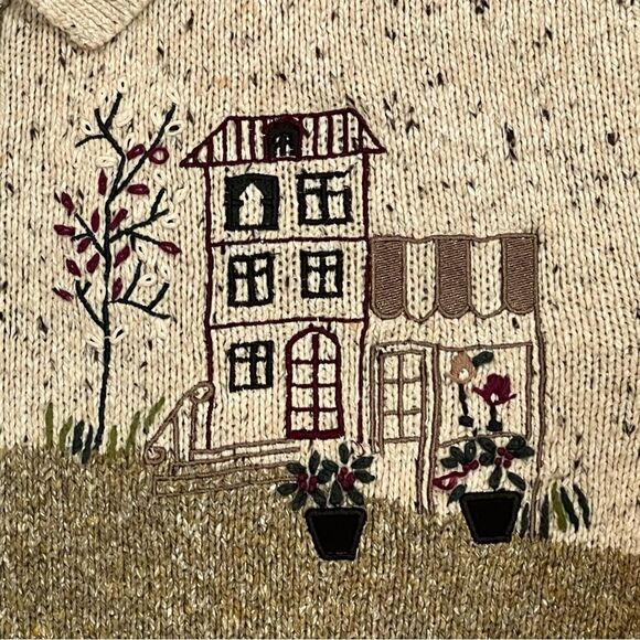 TanJay Full Zip Woman Walking Dog Design Embroidered Sweater XXL - Picture 3 of 11